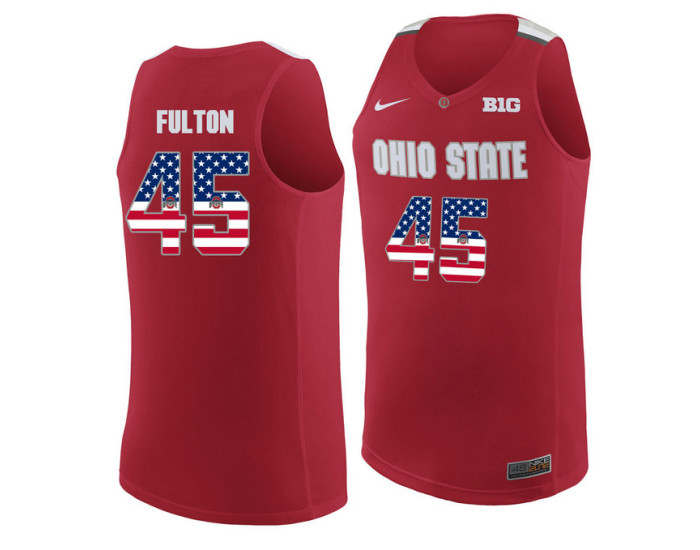 Ohio State Buckeyes #45 Connor Fulton Authentic College Basketball Jersey Red