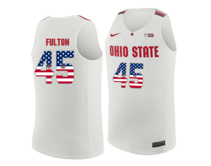 Ohio State Buckeyes #45 Connor Fulton Authentic College Basketball Jersey White