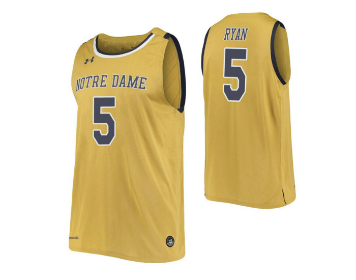 Cormac Ryan Authentic College Basketball Jersey Gold Notre Dame Fighting Irish