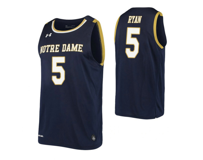 Cormac Ryan Authentic College Basketball Jersey Navy Notre Dame Fighting Irish