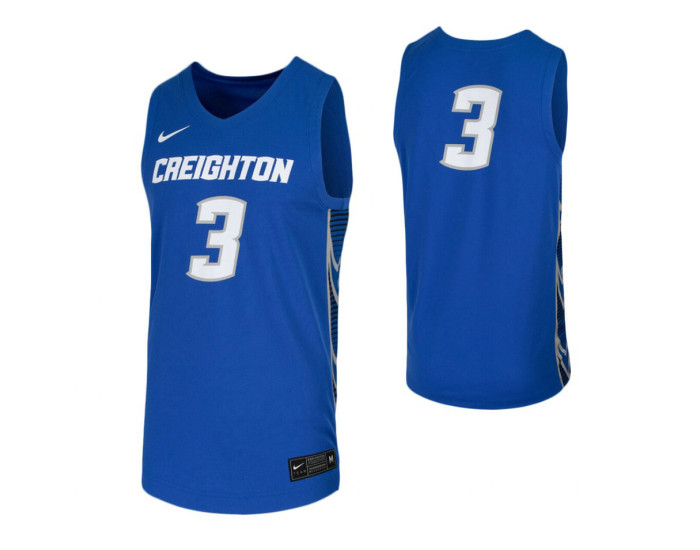 Creighton Bluejays #3 Authentic College Basketball Jersey Royal
