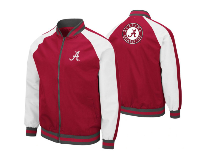 Alabama Crimson Tide Crimson Kent Full-Zip Bomber Jacket