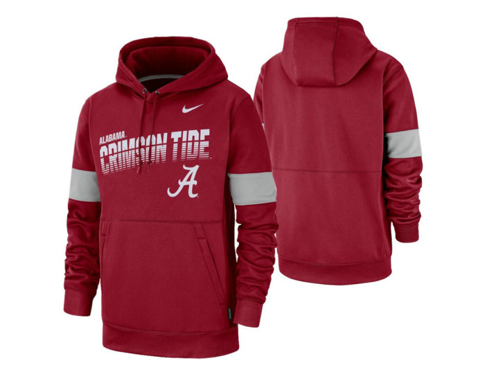 Alabama Crimson Tide Crimson Sideline Wordmark &amp; Logo Performance Hoodie
