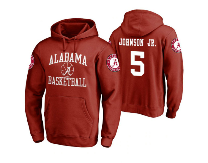 Alabama Crimson Tide #5 Avery Johnson Jr. Men's Crimson College Basketball Hoodie