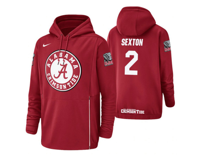 Alabama Crimson Tide #2 Collin Sexton Men's Crimson College Basketball Hoodie