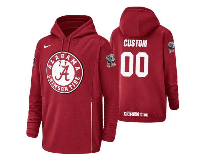 Alabama Crimson Tide #00 Custom Men's Crimson College Basketball Hoodie