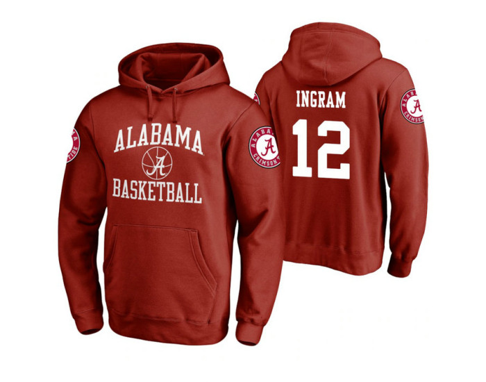 Alabama Crimson Tide #12 Dazon Ingram Men's Crimson College Basketball Hoodie
