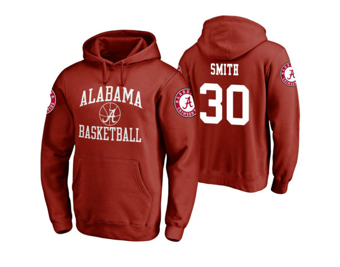 Alabama Crimson Tide #30 Galin Smith Men's Crimson College Basketball Hoodie