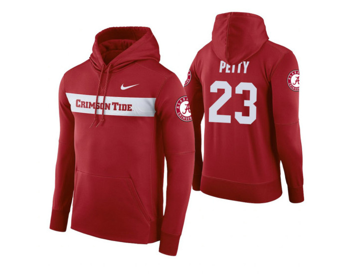 Alabama Crimson Tide #23 John Petty Men's Crimson Pullover Hoodie
