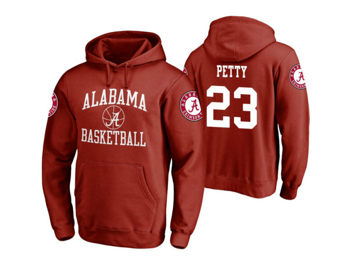 Alabama Crimson Tide #23 John Petty Men's Crimson College Basketball Hoodie
