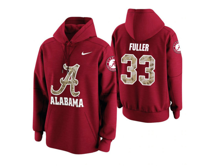 Alabama Crimson Tide #33 Landon Fuller Men's Crimson College Basketball Hoodie