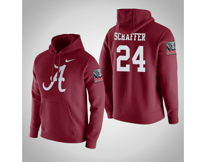 Alabama Crimson Tide #24 Lawson Schaffer Men's Crimson College Basketball Hoodie