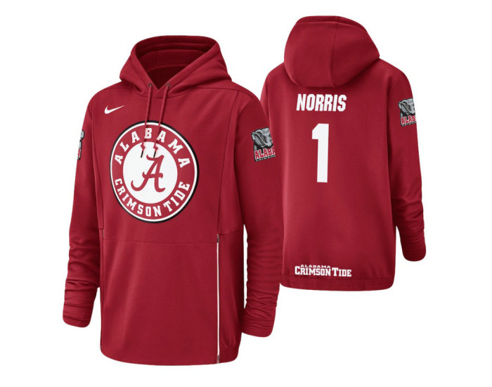 Alabama Crimson Tide #1 Riley Norris Men's Crimson College Basketball Hoodie