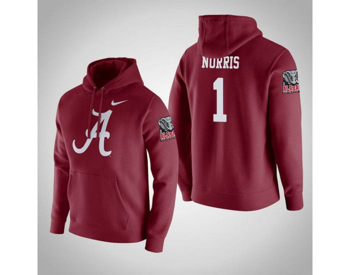 Alabama Crimson Tide #1 Riley Norris Men's Crimson College Basketball Hoodie