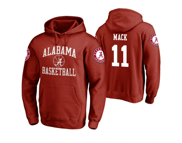 Alabama Crimson Tide #11 Tevin Mack Men's Crimson College Basketball Hoodie
