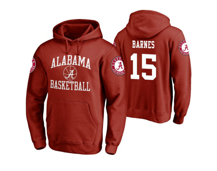 Alabama Crimson Tide #15 Tyler Barnes Men's Crimson College Basketball Hoodie