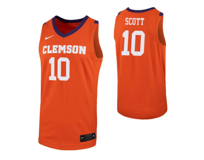 Clemson Tigers #10 Curran Scott Orange Authentic College Basketball Jersey