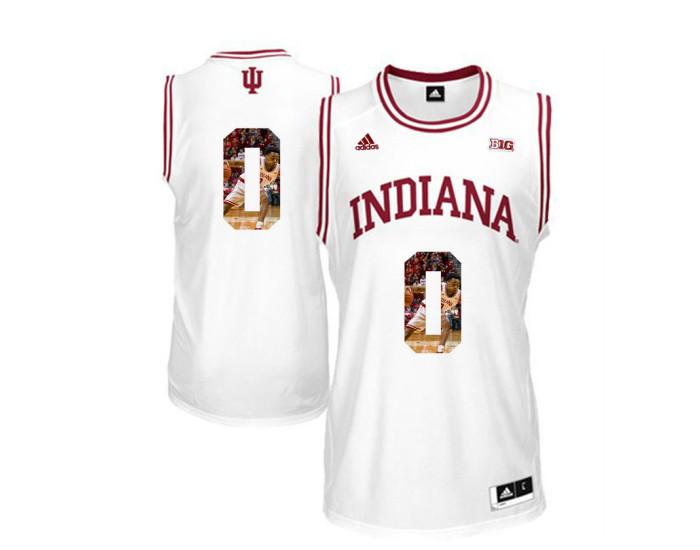 Indiana Hoosiers #0 Curtis Jones Authentic College Basketball Jersey White