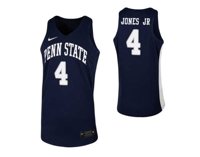 Penn State Nittany Lions #4 Curtis Jones Jr. Navy Authentic College Basketball Jersey