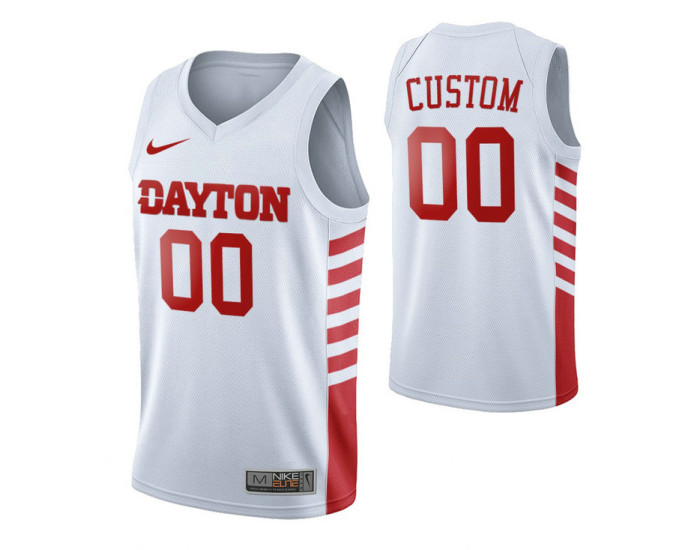 Dayton Flyers 00 Custom College Basketball Jersey White