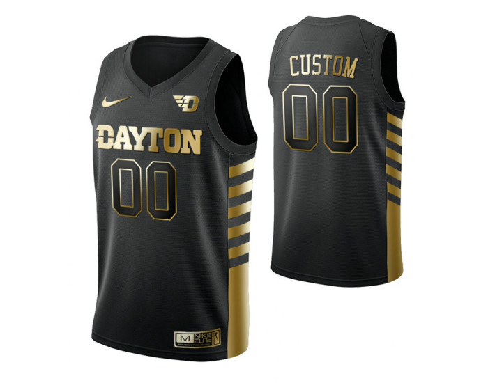 Dayton Flyers 00 Custom Limited Golden Edition Jersey Black