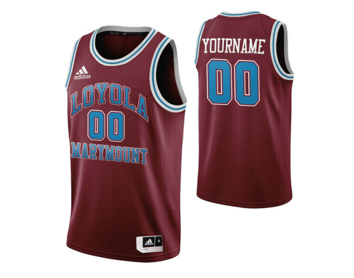 Loyola Marymount Lions 00 Custom College Basketball Throwback Jersey Wine