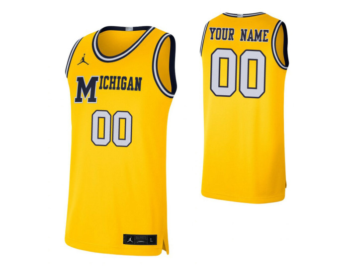 Michigan Wolverines 00 Custom College Basketball Retro Limited Jersey Maize