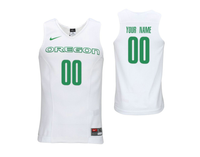 Men's Oregon Ducks Custom College Basketball Elite Authentic Performance Jersey White