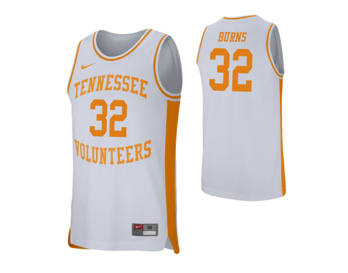 Tennessee Volunteers #32 D.J. Burns White Authentic College Basketball Jersey
