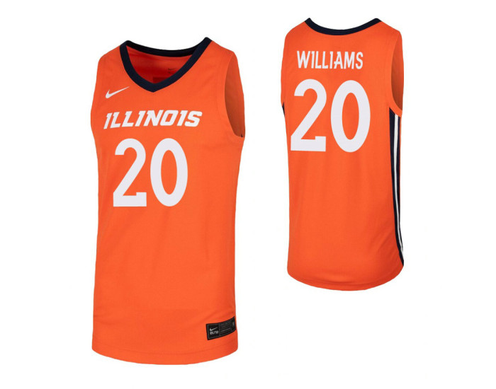 Youth Illinois Fighting Illini #20 Da'Monte Williams Orange Authentic College Basketball Jersey