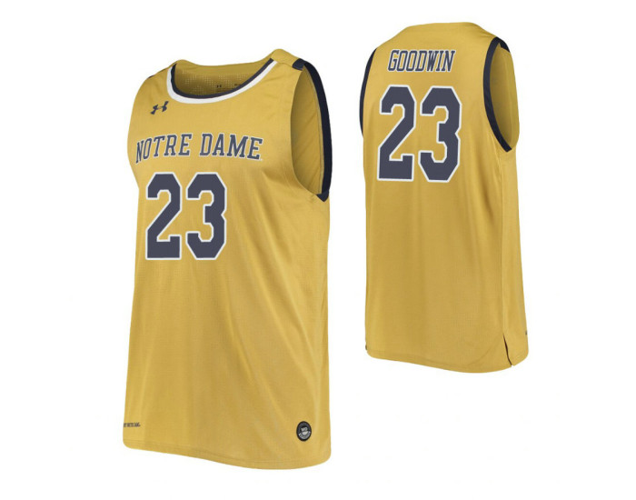 Notre Dame Fighting Irish #23 Dane Goodwin Gold Replica College Basketball Jersey