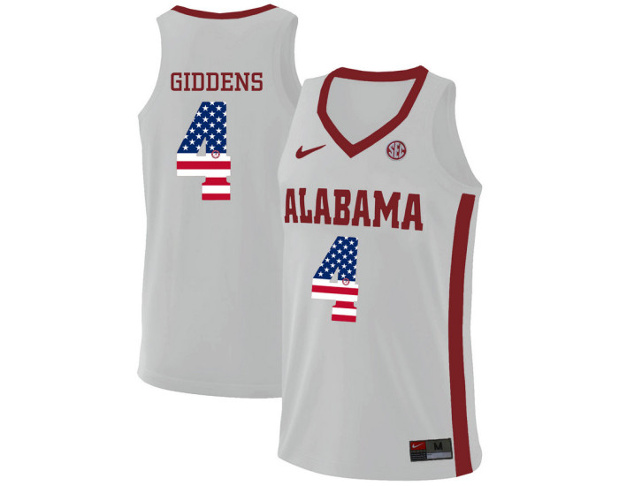 Alabama Crimson Tide #4 Daniel Giddens Replica College Basketball Jersey White