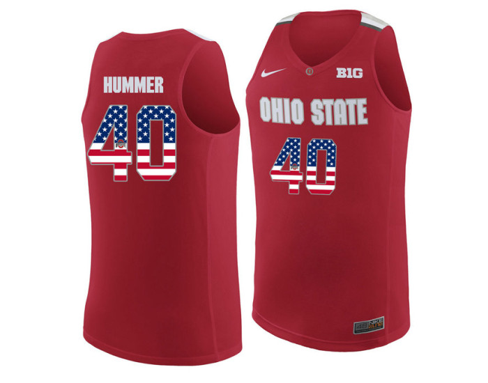 Ohio State Buckeyes #40 Daniel Hummer Replica College Basketball Jersey Red