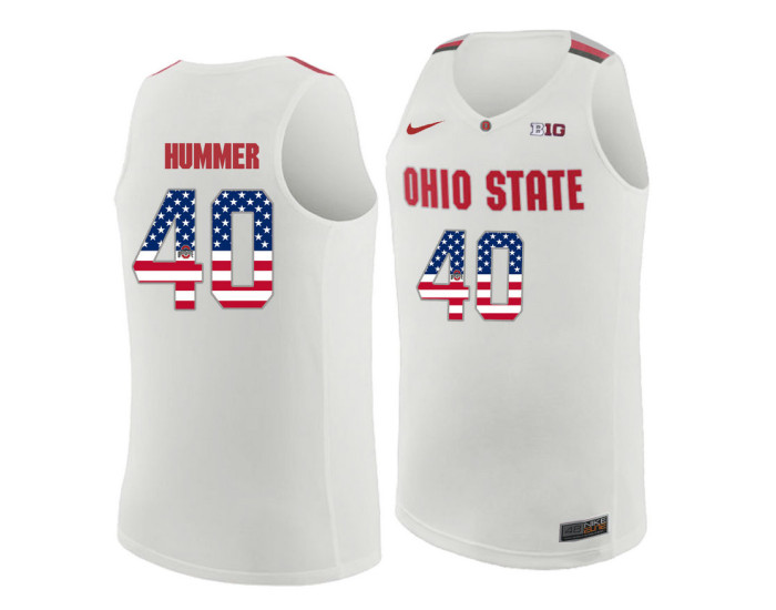Ohio State Buckeyes #40 Daniel Hummer Replica College Basketball Jersey White