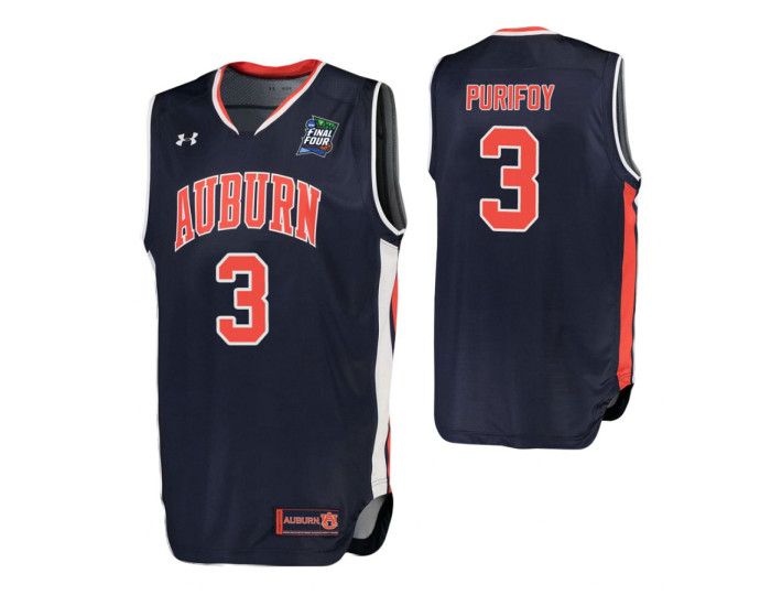 Auburn Tigers #3 Danjel Purifoy Navy Replica College Basketball Jersey