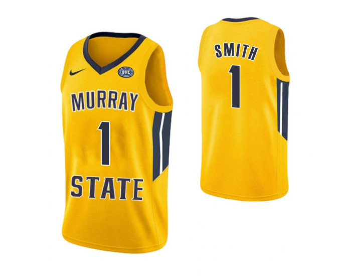 Murray State Racers #1 DaQuan Smith Authentic College Basketball Jersey Yellow
