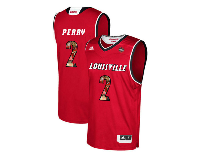 Louisville Cardinals #2 Darius Perry Replica College Basketball Jersey Red