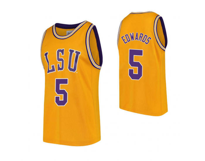 LSU Tigers Daryl Edwards Replica College Basketball Jersey Gold