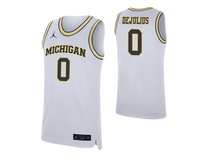 David DeJulius Authentic College Basketball Jersey White Michigan Wolverines