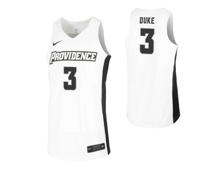 David Duke Authentic College Basketball Jersey White Providence Friars