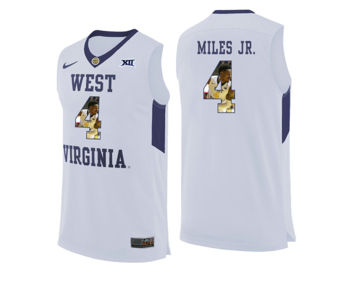West Virginia Mountaineers #4 Daxter Miles Jr. Authentic College Basketball Jersey White