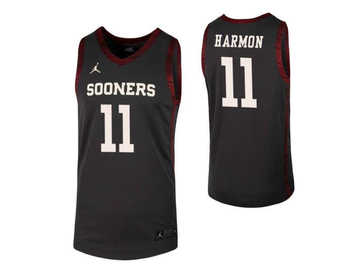 De'Vion Harmon Authentic College Basketball Jersey Anthracite Oklahoma Sooners
