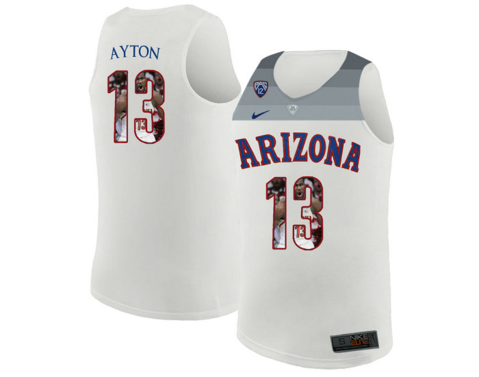 Arizona Wildcats #13 Deandre Ayton Authentic College Basketball Jersey White