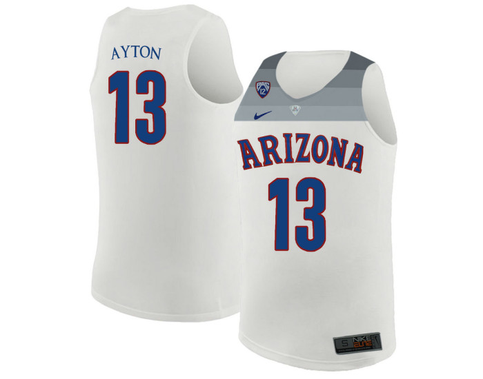 Arizona Wildcats #13 Deandre Ayton Authentic College Basketball Jersey White