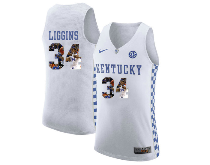 Youth Kentucky Wildcats #34 DeAndre Liggins Authentic College Basketball Jersey White