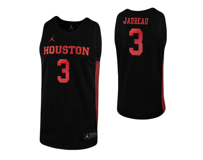 Houston Cougars #3 DeJon Jarreau Black Authentic College Basketball Jersey