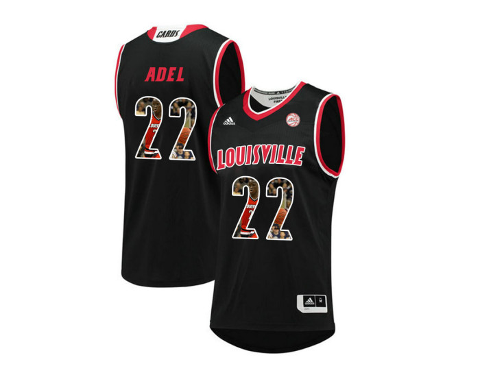 Louisville Cardinals #22 Deng Adel Replica College Basketball Jersey Black