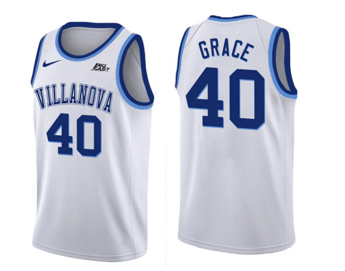 Youth Villanova Wildcats #40 Denny Grace Authentic College Basketball Jersey White