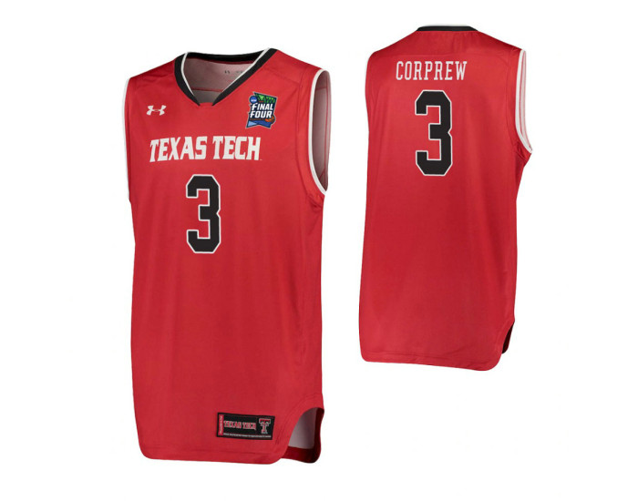 Texas Tech Red Raiders #3 Deshawn Corprew Red Authentic College Basketball Jersey
