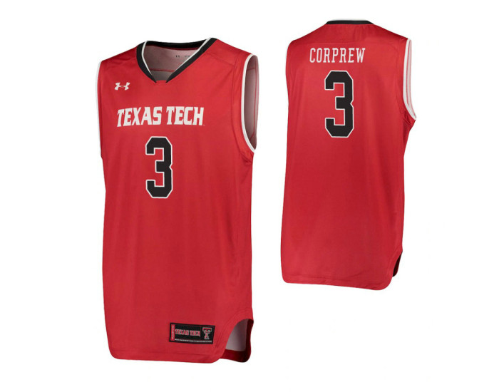 Youth Texas Tech Red Raiders Deshawn Corprew Performance Authentic College Basketball Jersey Red